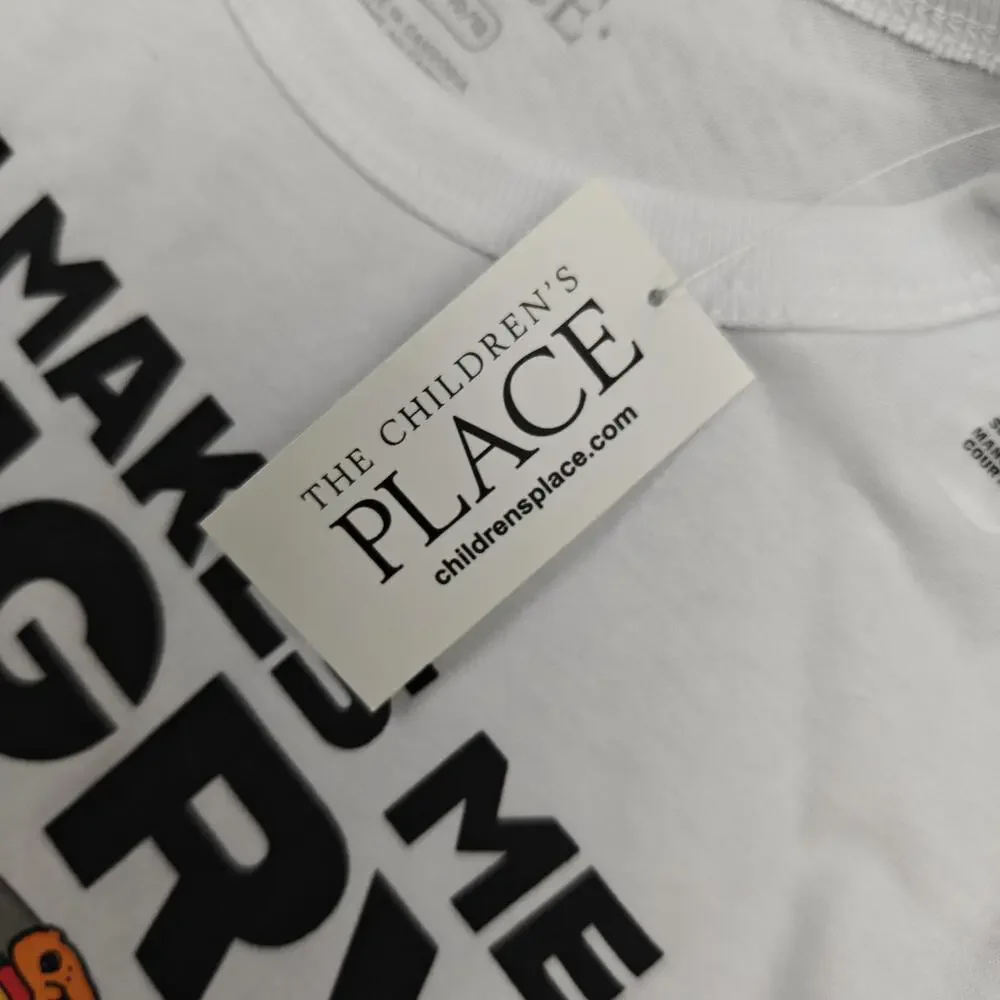 The Children's Place Shirt Kids 10 White Math Makes Me Hungry Pizza Graphic